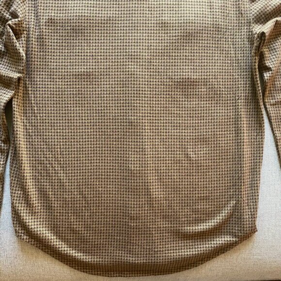 Ralph Lauren Vintage Men's Brown Two Pocket Houndstooth Long Sleeve Shirt Medium - Picture 13 of 15
